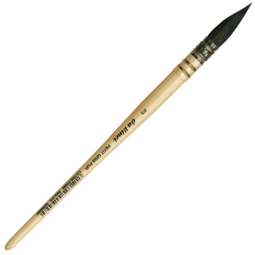 Da Vinci Petit Gris Pur Blue Russian Squirrel Hair Round French Watercolor Brush Series 418 No:3 - 1