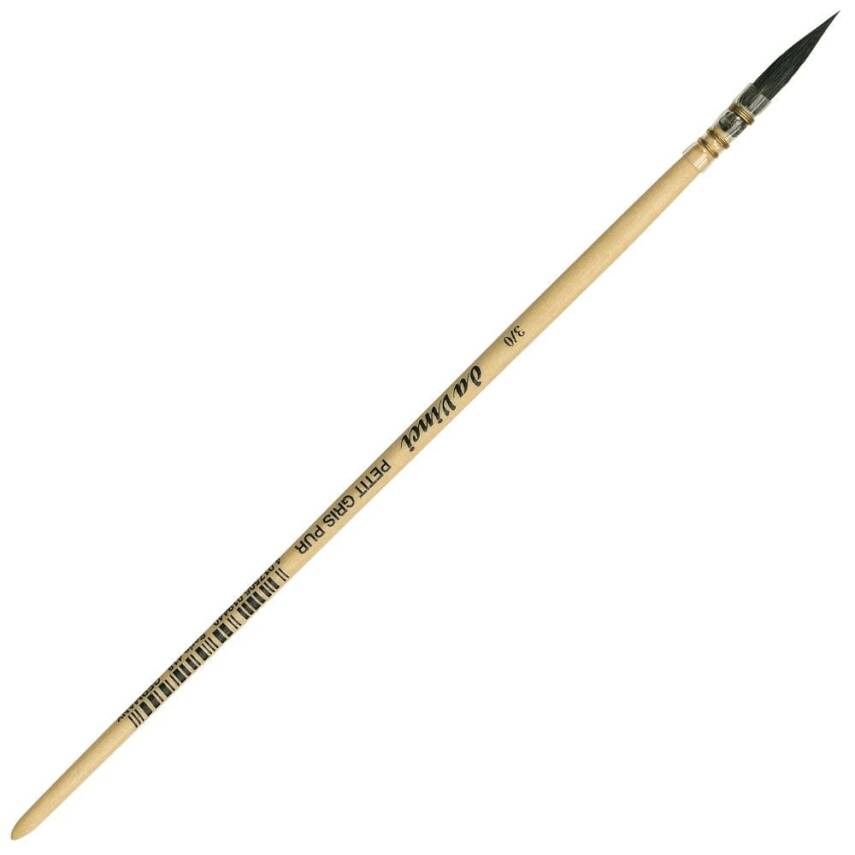 Da Vinci Petit Gris Pur Blue Russian Squirrel Hair Round French Watercolor Brush Series 418 No:3/0 - 1