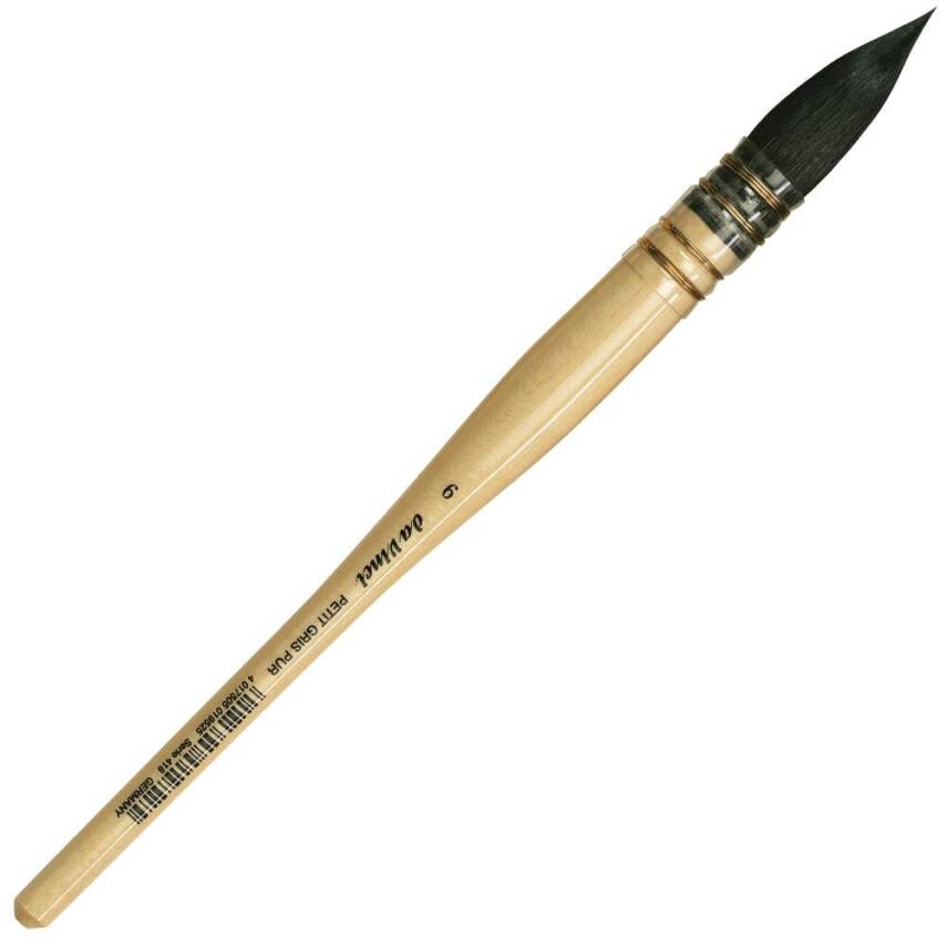 Da Vinci Petit Gris Pur Blue Russian Squirrel Hair Round French Watercolor Brush Series 418 No:6 - 1