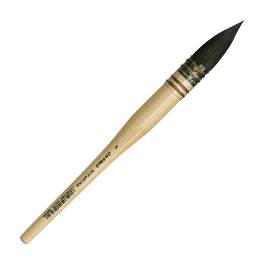 Da Vinci Petit Gris Pur Blue Russian Squirrel Hair Round French Watercolor Brush Series 418 No:8 - 1