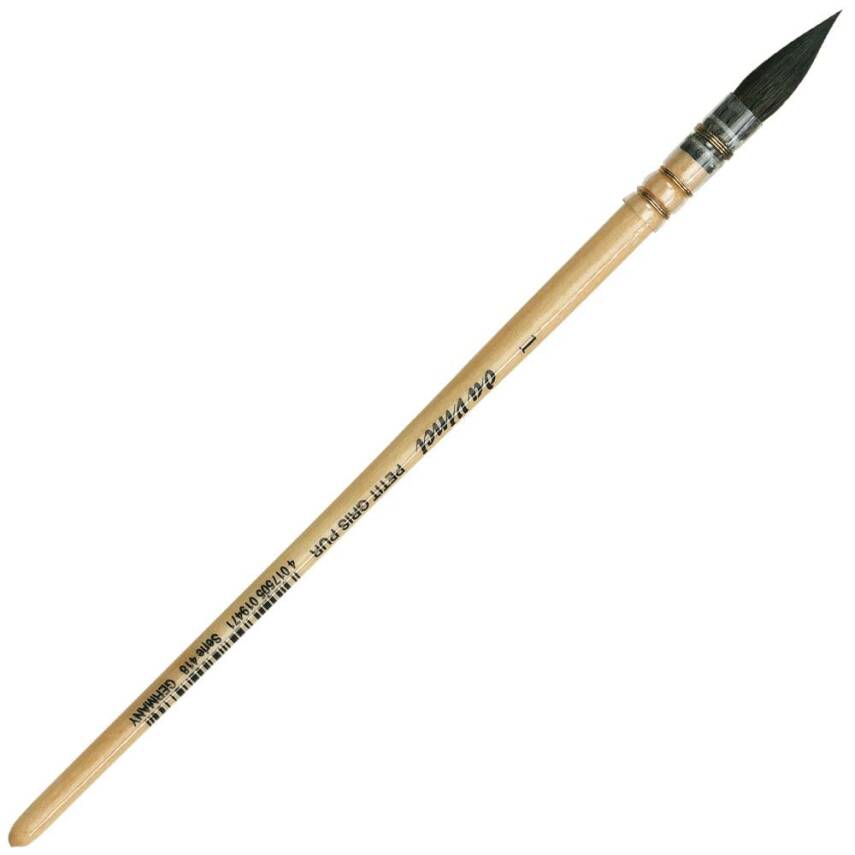Da Vinci Petit Gris Pur Mavi Rus Sincap Kılı Yuvarlak Fransız Sulu Boya Fırçası Seri 418 No:1 - 1