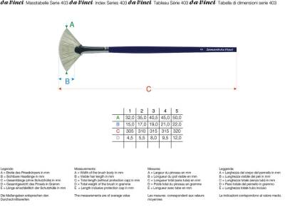 Da Vinci Pig Hair Fan Oil Paint Brush Series 403 No:12 - 6