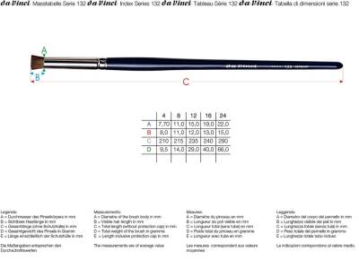 Da Vinci Pony Hair Round Pastel Brush Series 132 No:4 - 3