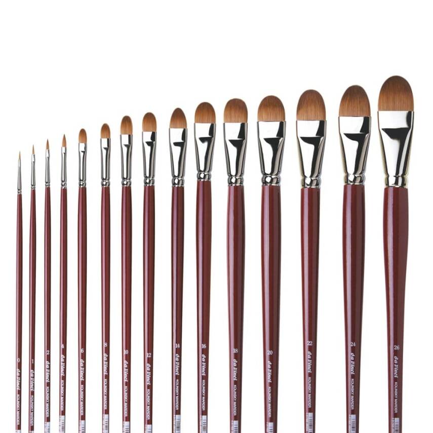 Da Vinci Red Sable Filbert-Shape Oil Paint Brush Series 1815 No:1 - 4