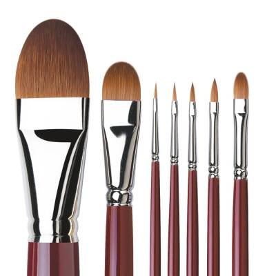 Da Vinci Red Sable Filbert-Shape Oil Paint Brush Series 1815 No:14 - 6
