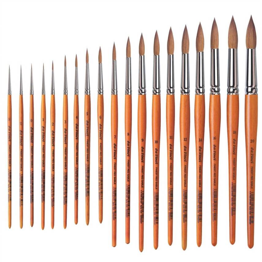 Da Vinci Red Sable Round Watercolor Brush Series 1520 No:3 - 4