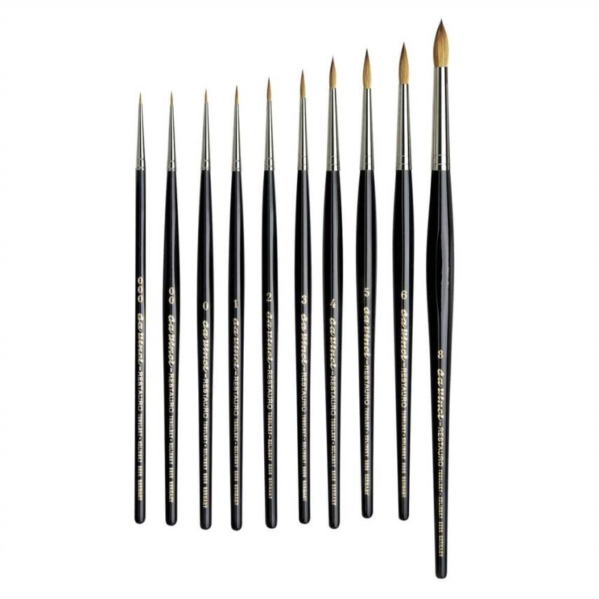 Da Vinci Restauro Kolinsky Red Sable Round Retouching Brush Series 5506 No:8 - 2