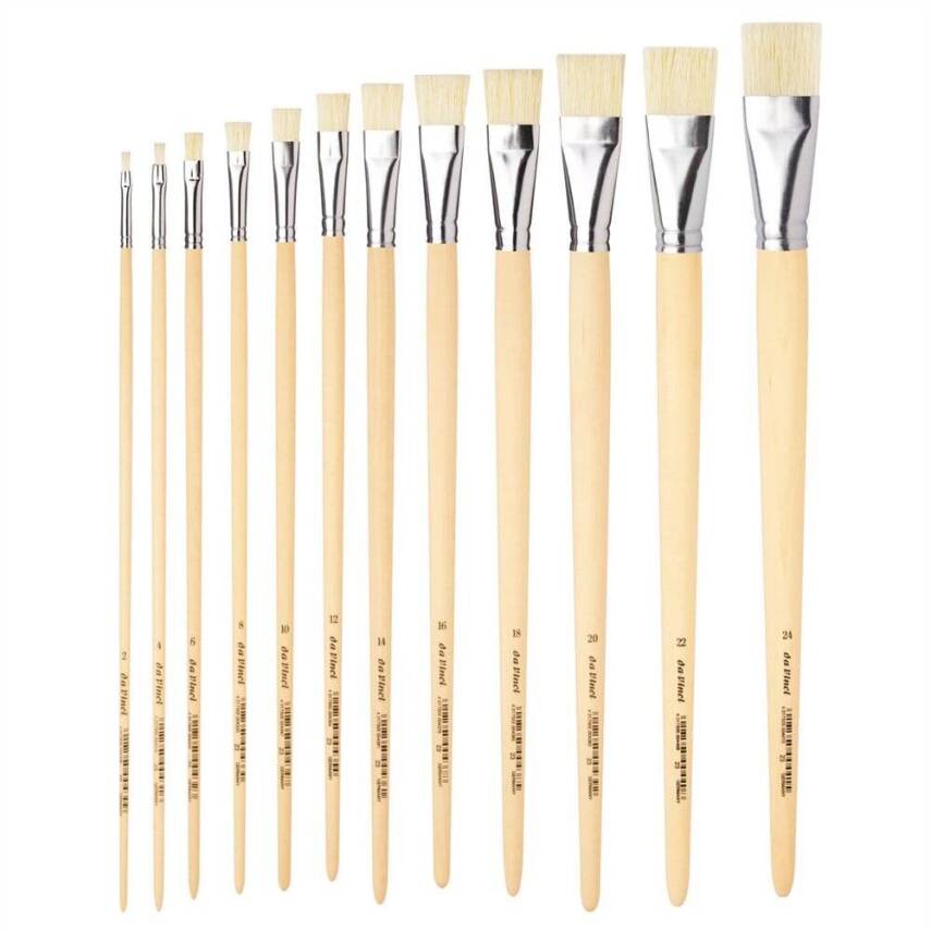 Da Vinci Seri 23 Domuz Kılı Düz Yağlı Boya Ve Akrilik Boya Fırçası - 1