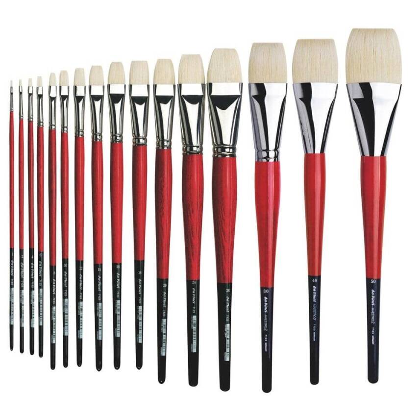 Da Vinci Seri 7123 Maestro 2 Domuz Kılı Düz Akrilik Boya Ve Yağlı Boya Fırçası - 1