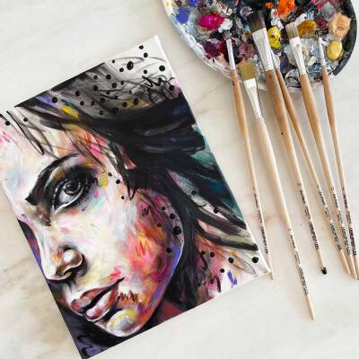 Da Vinci Synthetic Flat Acrylic and Oil Paint Brush Series 8329 No:10 - 4