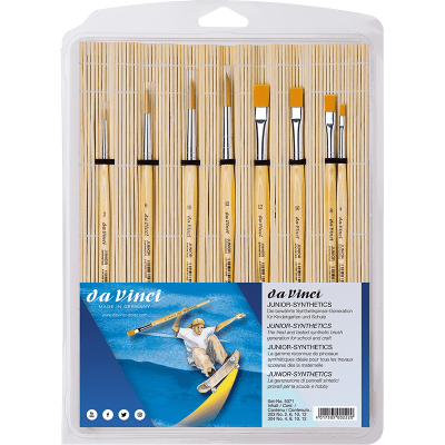 Da Vinci Synthetic School and Hobby 8-Piece Brush Set with Bamboo Brush Holder Series 5371 - 1