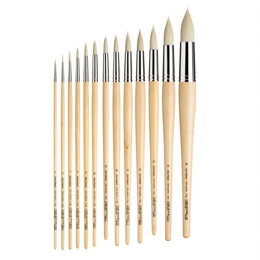 Da Vinci Top Acryl Sentetik Yuvarlak Akrilik Boya Ve Yağlı Boya Fırçası Seri 7782 No:4 - 5