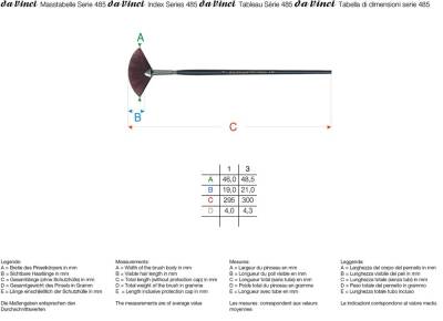 Da Vinci Top Acryl Synthetic Fan Acrylic and Oil Paint Brush Series 485 No:1 - 3