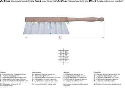 Da Vinci White Synthetic Sweeping and Table Cleaning Brush Series 2487 - 3
