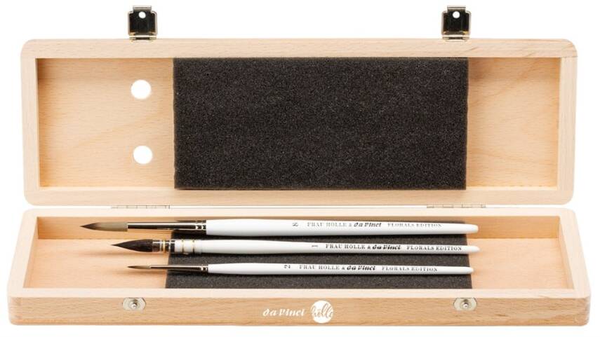 Da Vinci Wooden Box Frau Hölle Brush Set Series 4199 - 3