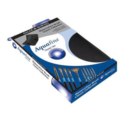 Daler Rowney Aquafine Classic Zip Case 10 Artists Watercolour Brushes Short Handle - 2