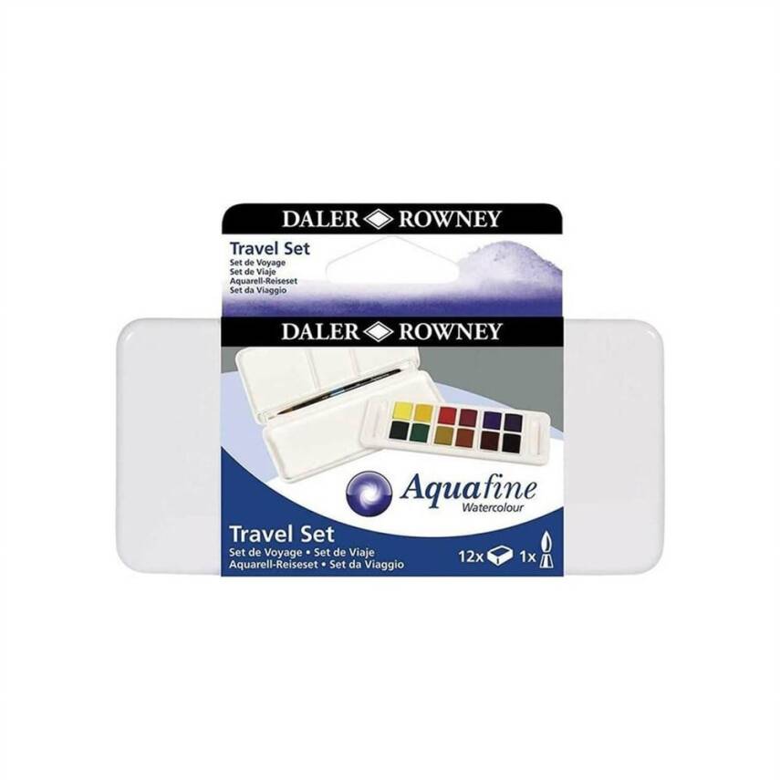 Daler Rowney Aquafine Travel Set Brush Gift Plastic Box 12 Pieces - 2