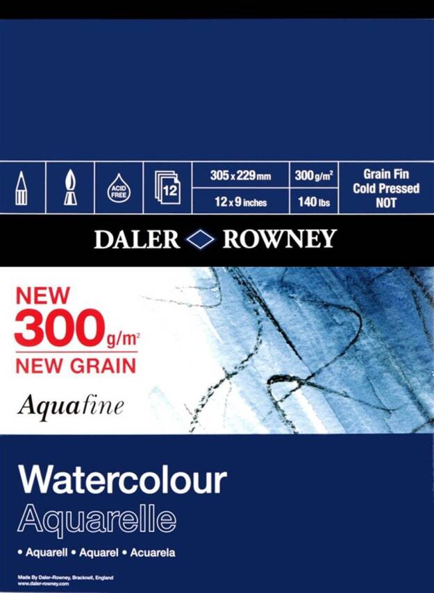 Daler Rowney Aquafine Wat Col Pad 20*40Cm 300Gr 2Sh - 1