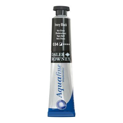 Daler Rowney Aquafine Watercolour 8ml Tube 034 Ivory Black