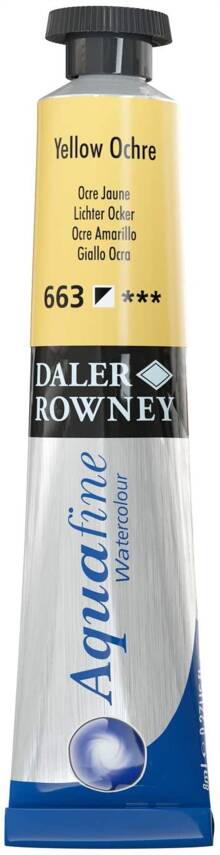 Daler Rowney Aquafine Watercolour 8ml Tube 663 Yellow Ochre - 1