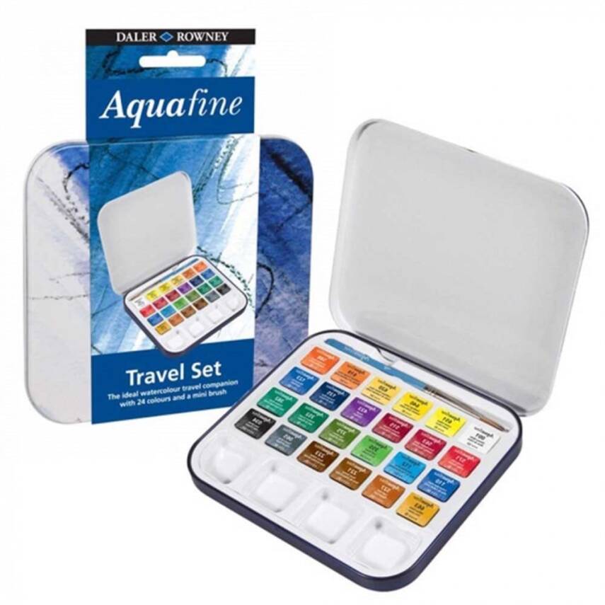Daler Rowney AquaFine Watercolour Travel Set of 24 - 1