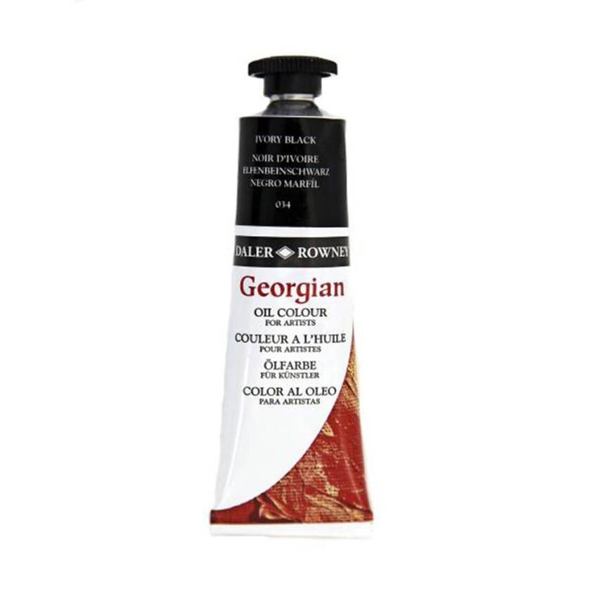 Daler Rowney Georgian Yağlı Boya 225 ml 034 Ivory Black - 1
