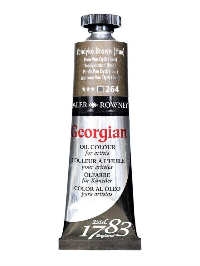 Daler Rowney Georgian Yağlı Boya 38 ml 264 Vandyke Brown Hue - 1