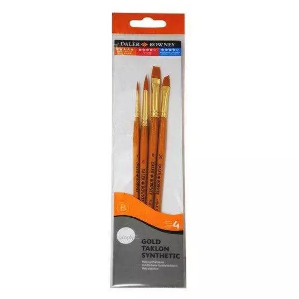 Daler Rowney Gold Taklon 4-Piece Brush Set - 1