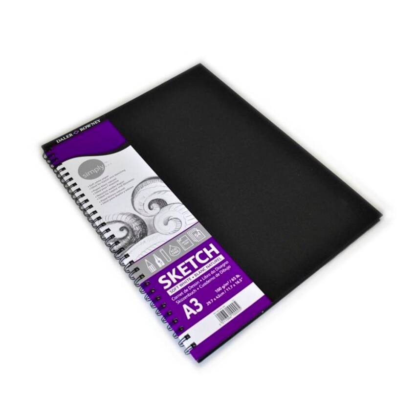 Daler Rowney Simply Hard Cover Wirebound Sketchbook A3 54 Pages - 1