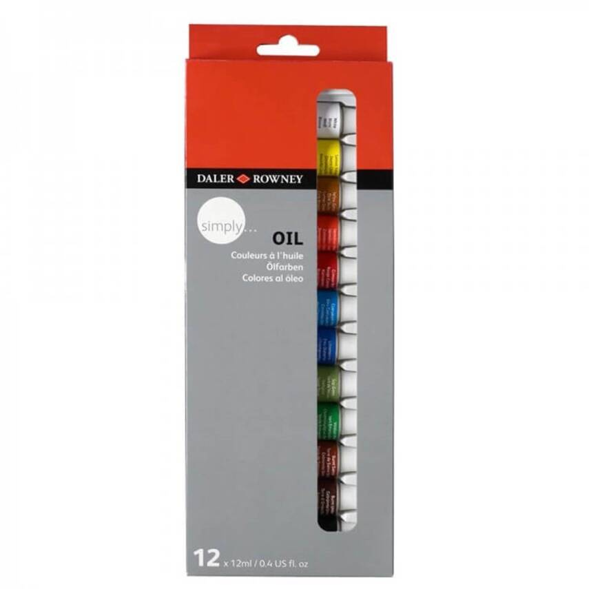 Daler-Rowney Simply Oil Colour Set 12 Colours x 12 ml. - 1