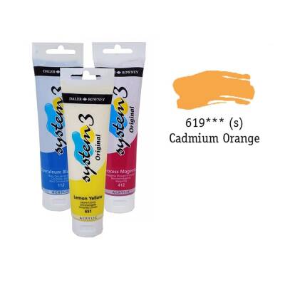 Daler Rowney System 3 Original Acrylic Paint 150 ml Cadmium Orange Hue