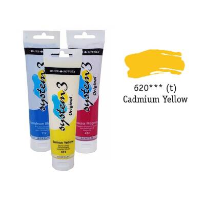 Daler Rowney System 3 Original Acrylic Paint 150 ml Cadmium Yellow Hue