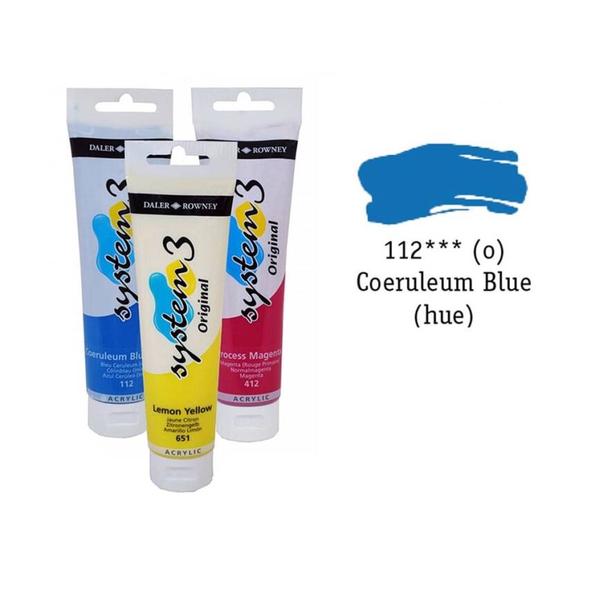 Daler Rowney System 3 Original Acrylic Paint 150 ml Coeruleum Blue Hue - 1