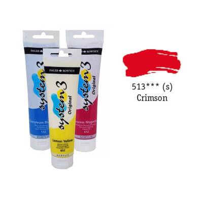 Daler Rowney System 3 Original Acrylic Paint 150 ml Crimson