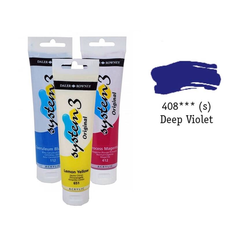 Daler Rowney System 3 Original Acrylic Paint 150 ml Deep Violet - 1