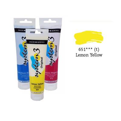 Daler Rowney System 3 Original Acrylic Paint 150 ml Lemon Yellow