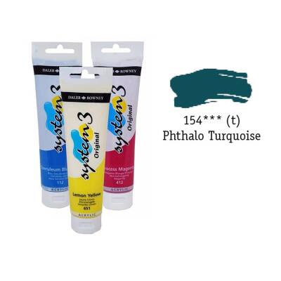Daler Rowney System 3 Original Acrylic Paint 150 ml Phthalo Tourq