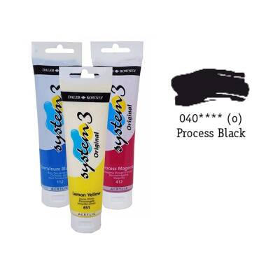 Daler Rowney System 3 Original Acrylic Paint 150 ml Process Black