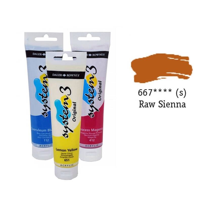 Daler Rowney System 3 Original Acrylic Paint 150 ml Raw Sienna - 1