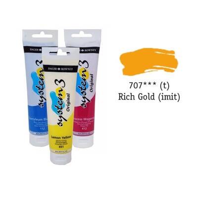 Daler Rowney System 3 Original Acrylic Paint 150 ml Rich Gold Imit