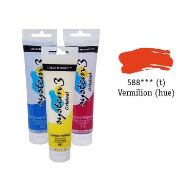 Daler Rowney System 3 Original Acrylic Paint 150 ml Vermilion Hue