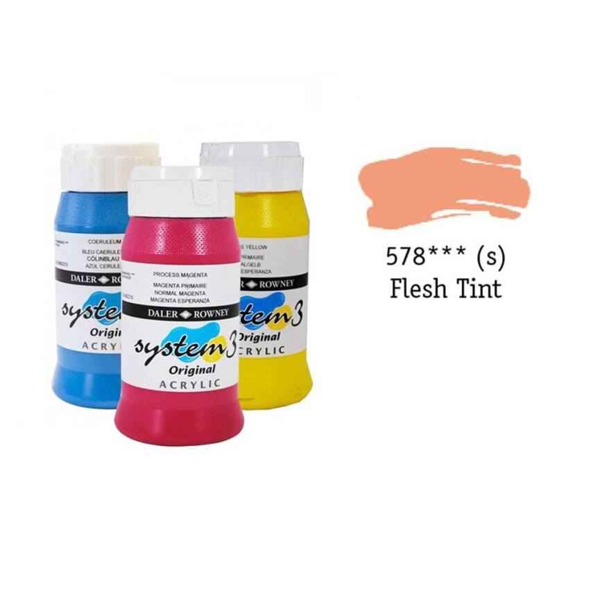 Daler Rowney System 3 Original Acrylic Paint 500 ml Flesh Tint - 1