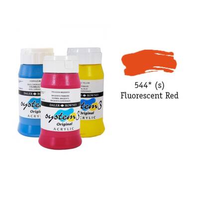 Daler Rowney System 3 Original Acrylic Paint 500 ml Fluoro Red
