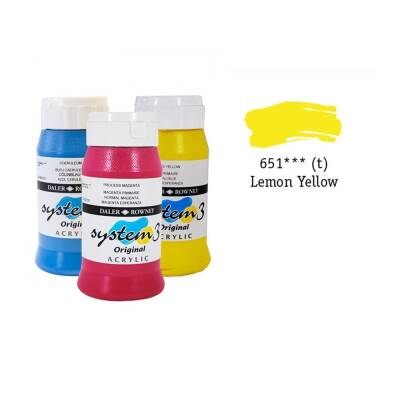 Daler Rowney System 3 Original Acrylic Paint 500 ml Lemon Yellow