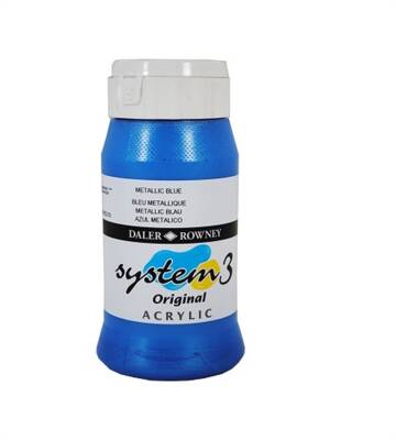 Daler Rowney System 3 Original Acrylic Paint 500 ml Metallic Blue