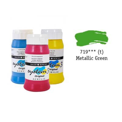 Daler Rowney System 3 Original Acrylic Paint 500 ml Metallic Green