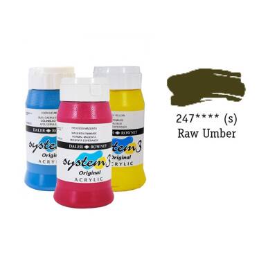 Daler Rowney System 3 Original Acrylic Paint 500 ml Raw Umber