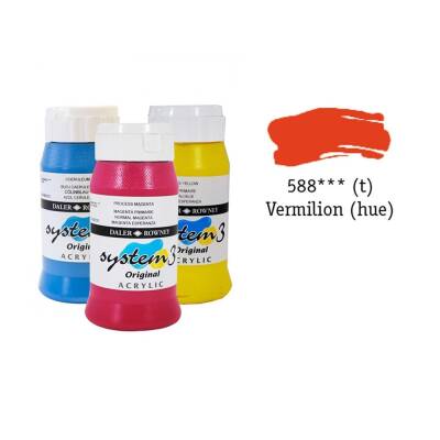 Daler Rowney System 3 Original Acrylic Paint 500 ml Vermilion Hue