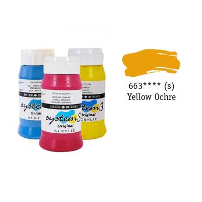Daler Rowney System 3 Original Acrylic Paint 500 ml Yellow Ocher