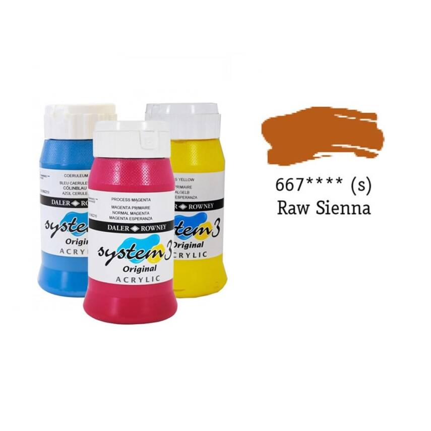 Daler Rowney System 3 Original Acrylic Paint Raw Sienna - 1